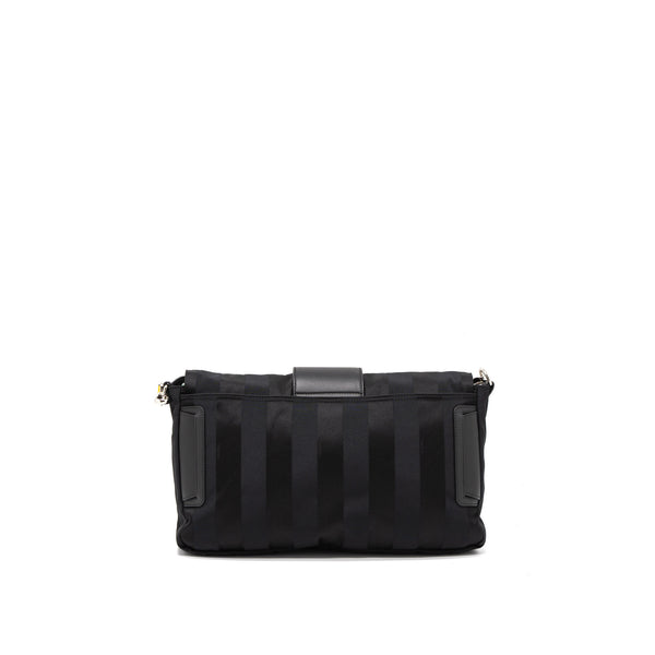 Fendi 20FW Large Baguette Bag Nylon/Leather Black/Yellow SHW