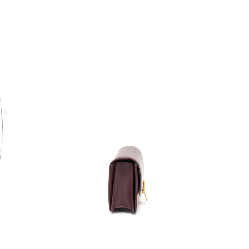 Celine Mini Box Celine Mini Box Calfskin Burgundy Brushed GHW