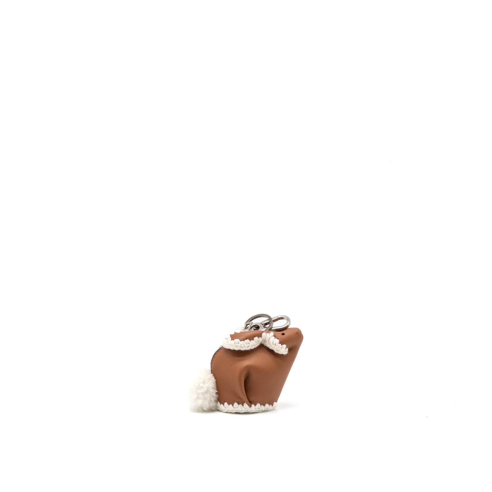 Loewe Bunny Charm Leather Tan White SHW