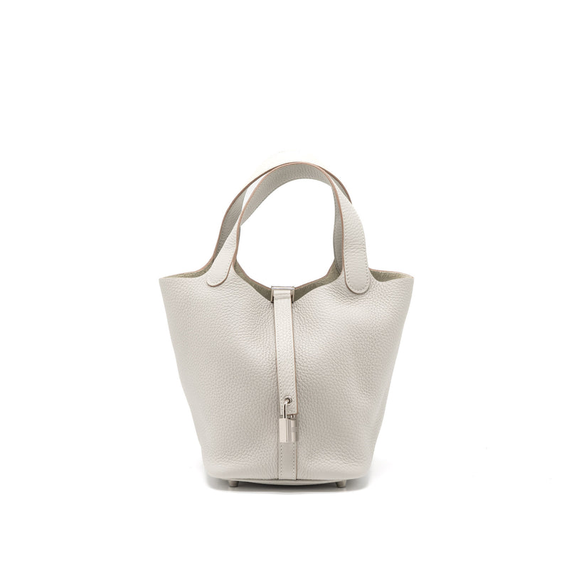 Hermes Picotin 18 Lock Bag Clemence Gris Perle SHW Stamp Z