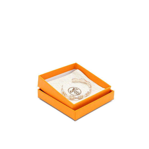 Hermes Size LG Chaine D’ancre Enchainee Bracelet, Medium Model Silver