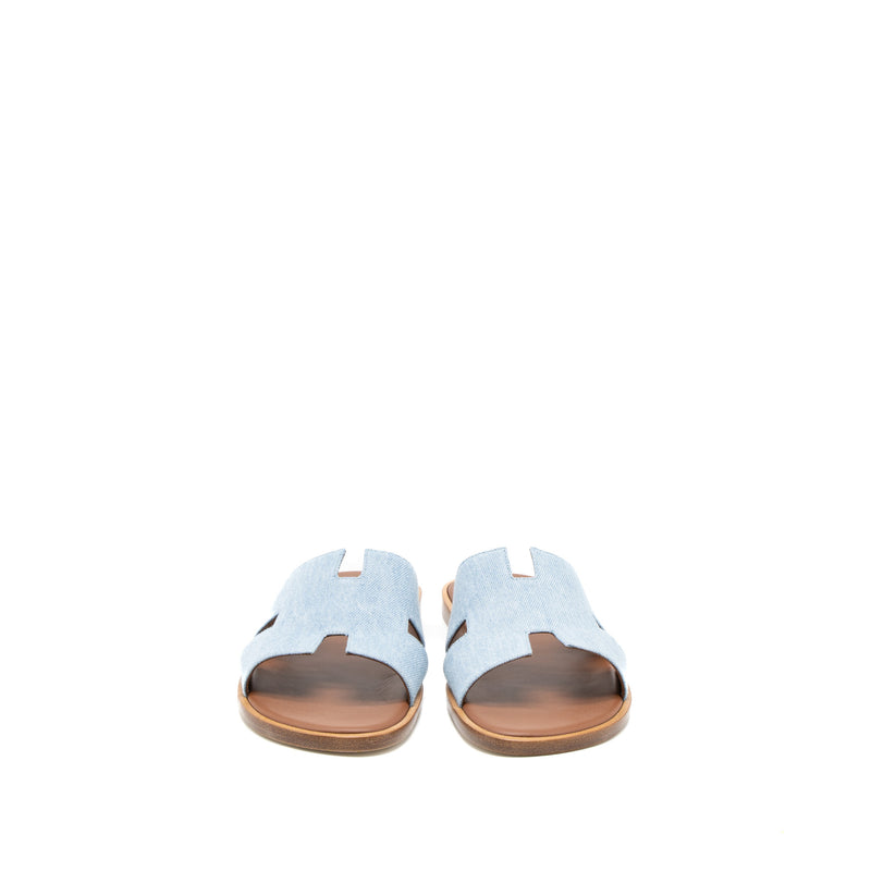 Hermes Size 42 Izmier Sandal Denim Clair