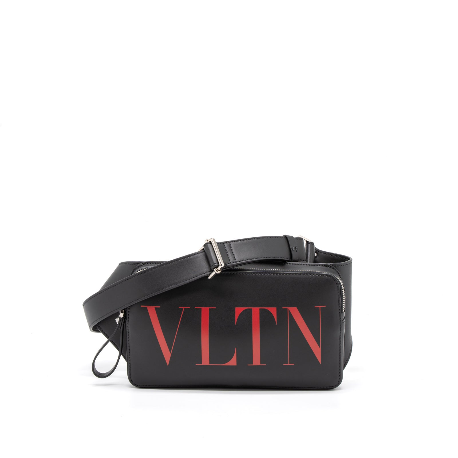 【VALENTINO】 VLTN Print Belt Bag Valentino VLTN Print Belt Bag Calfskin Black/Red SHW