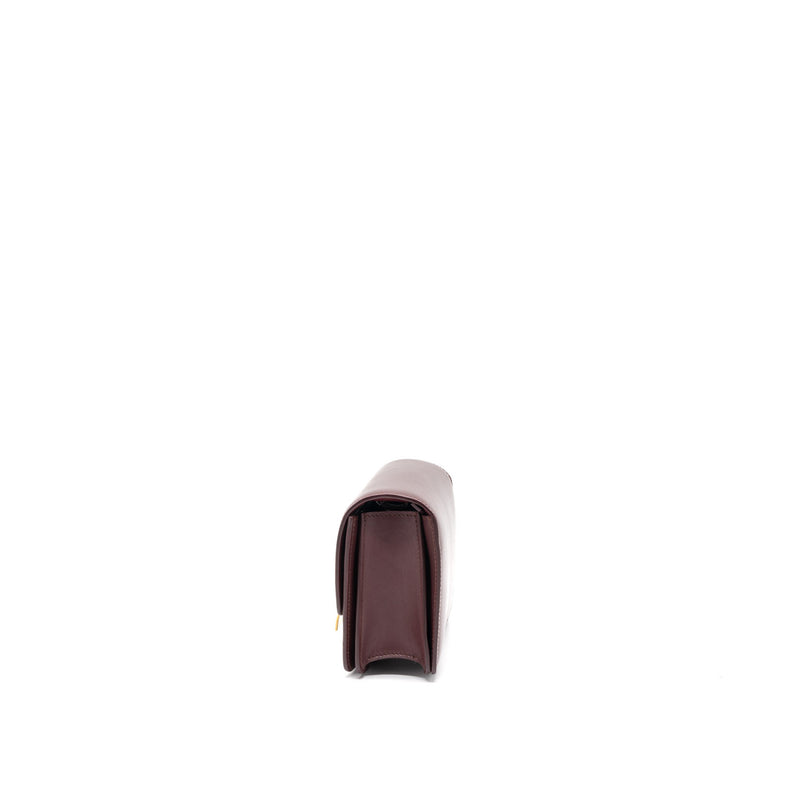 Celine Mini Box Celine Mini Box Calfskin Burgundy Brushed GHW