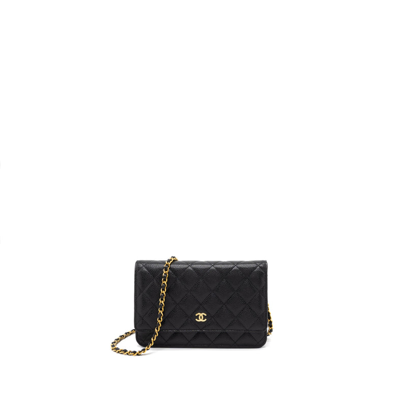 Chanel Classic Wallet on Chain Caviar Black GHW (Microchip)
