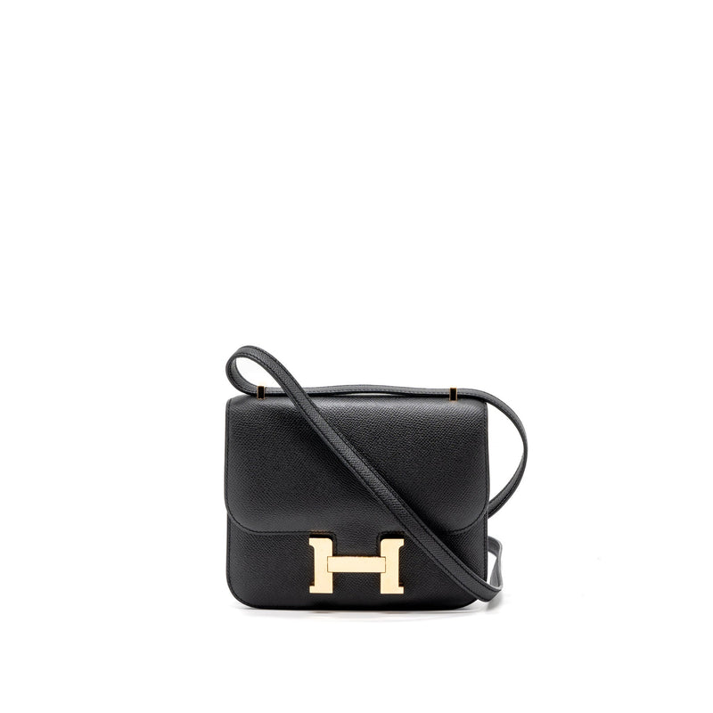 Hermes Constance Mini Epsom Black RGHW Stamp C