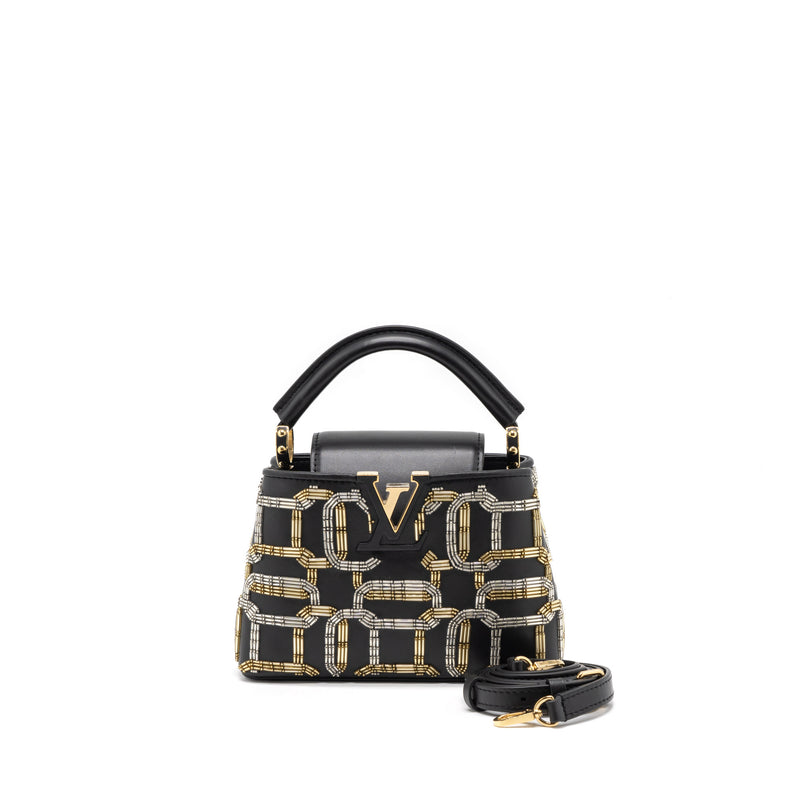Pre-owned Louis Vuitton Capucines BB Mini Crystal Black Bag