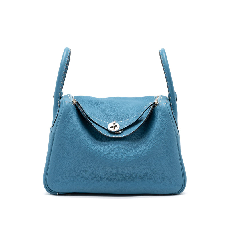Hermes Lindy 30 Clemence Blue Jeans SHW Stamp Square R