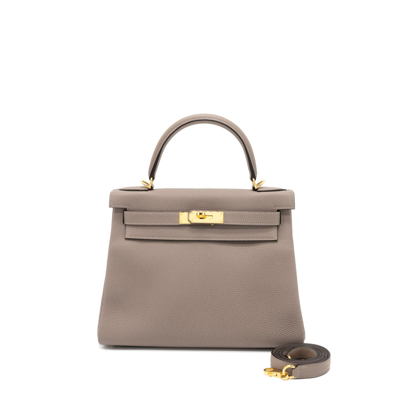 Hermes Kelly 28 Togo M8 Gris Asphalte GHW Stamp A