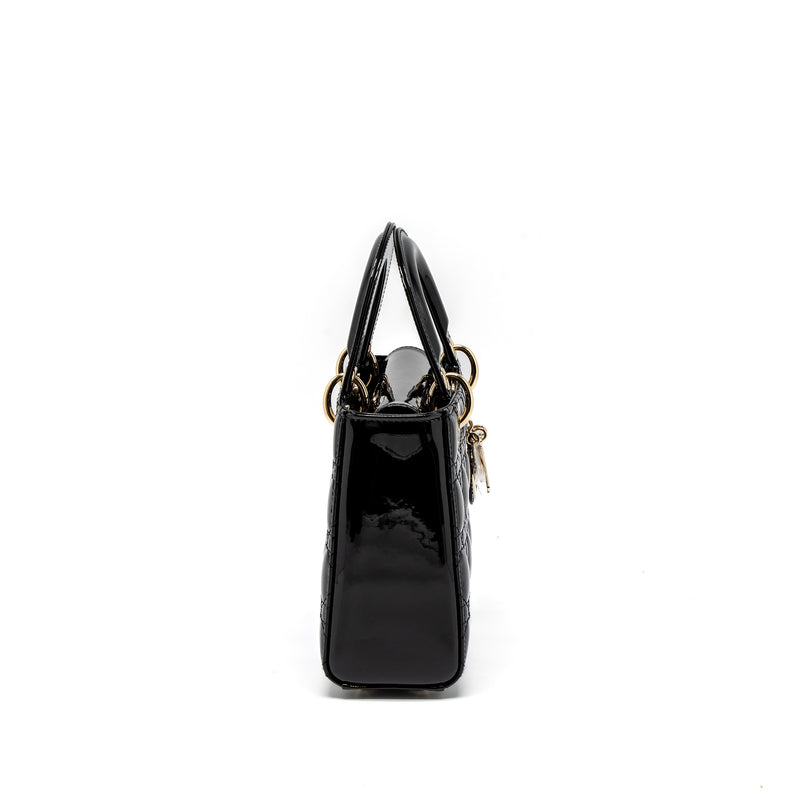 Dior Small Lady Dior Bag Patent Black LGHW