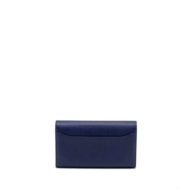 Hermes Constance Long Wallet Epsom Blue GHW Stamp C