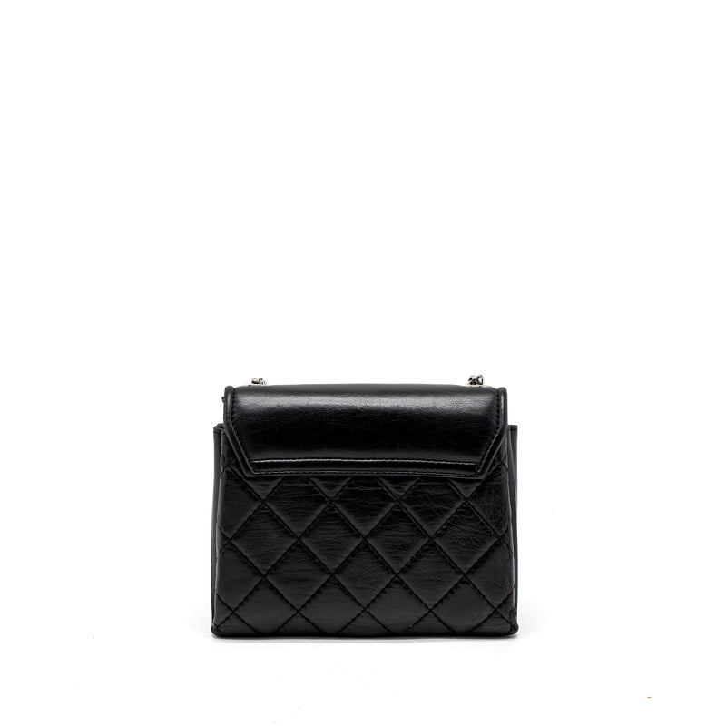 Chanel Giant CC Logo Bag Calfskin Navy SHW