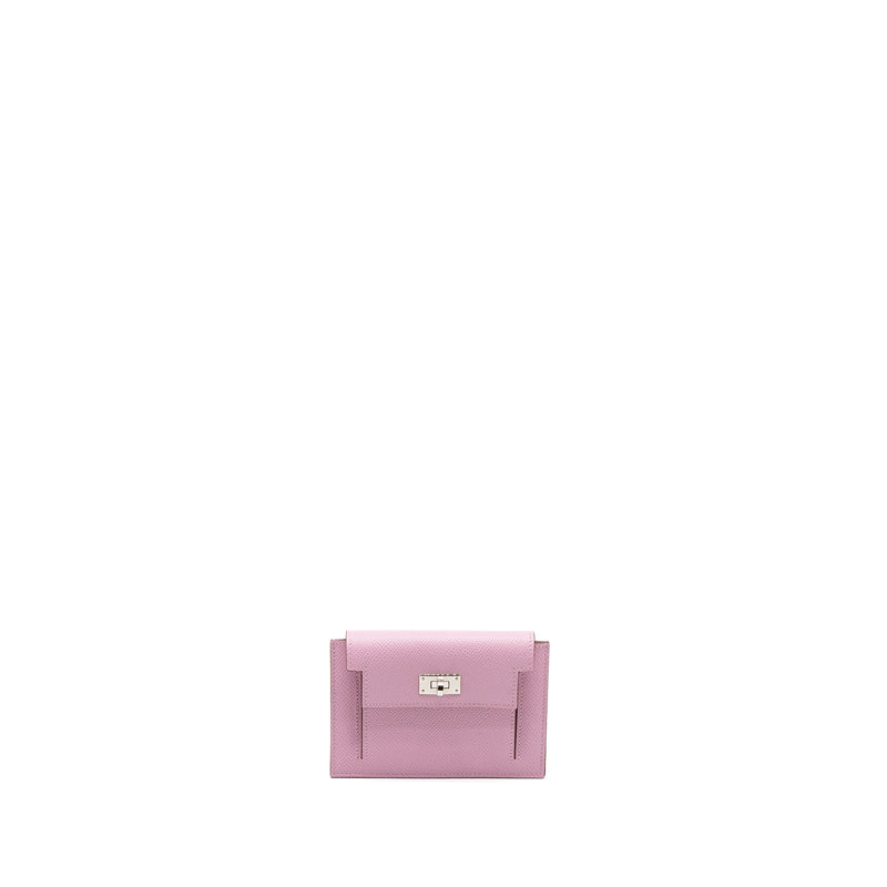 Hermes Kelly Pocket Compact Epsom X9 Mauve Sylvestre SHW Stamp U