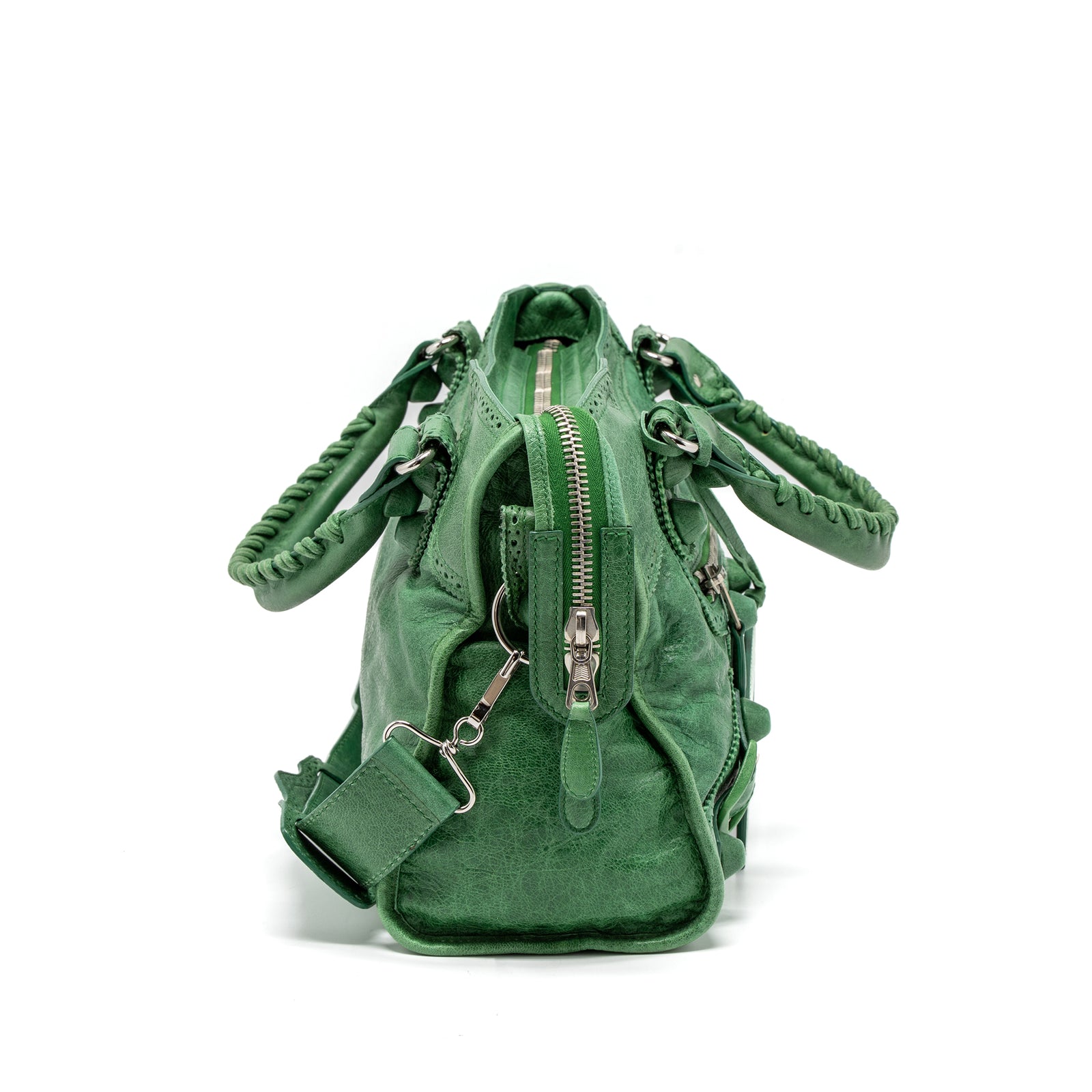 BALENCIAGA ジャイアント セージグリーン Balenciaga Lace City Bag Leather Green SHW