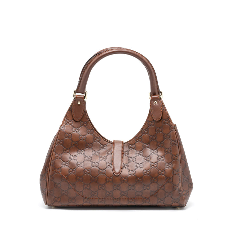 Gucci Vintage Jackie Bag GG Supreme Calfskin Brown GHW