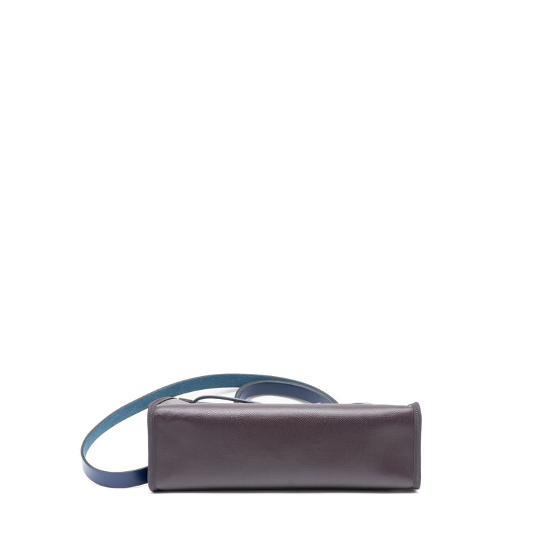 Hermes Herbag Zip 31 Bag Toile H Berline Canvas/Vache Hunter Cassis/Black/Blue Saphir GHW Stamp Z