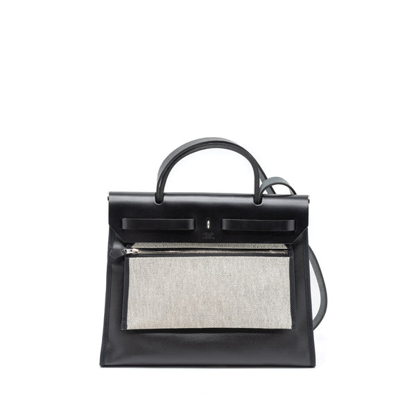 Hermes Herbag 31 Berline Canvas/Vache Hunter Black SHW Stamp C