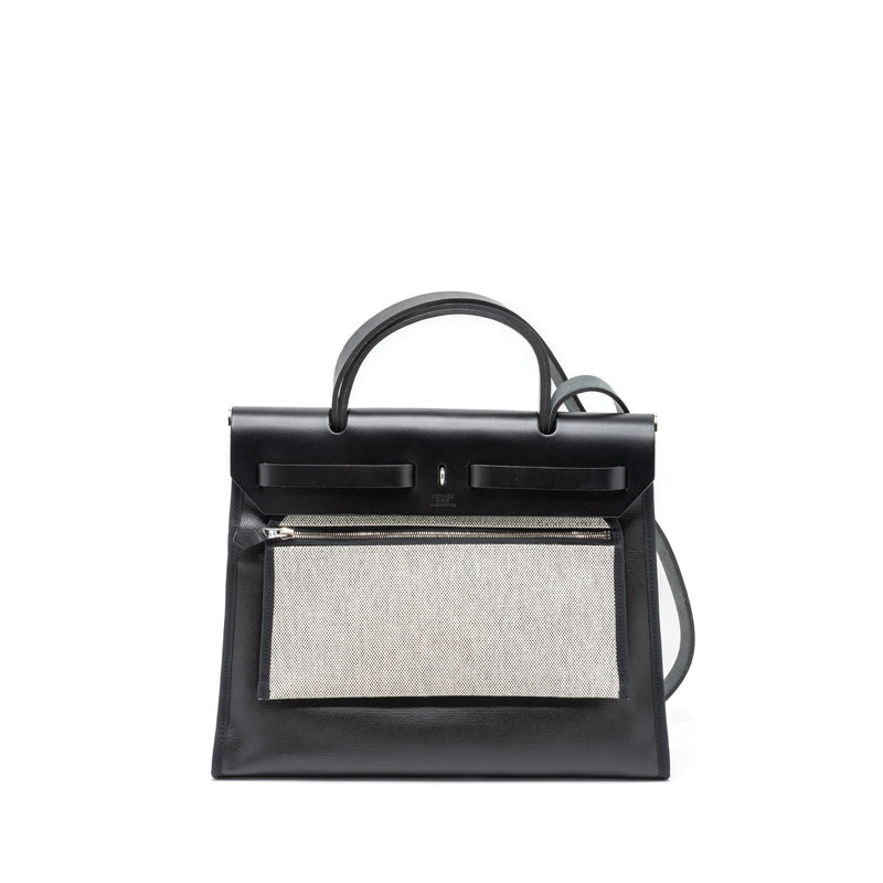 Hermes Herbag 31 Berline Canvas/Vache Hunter Black SHW Stamp C