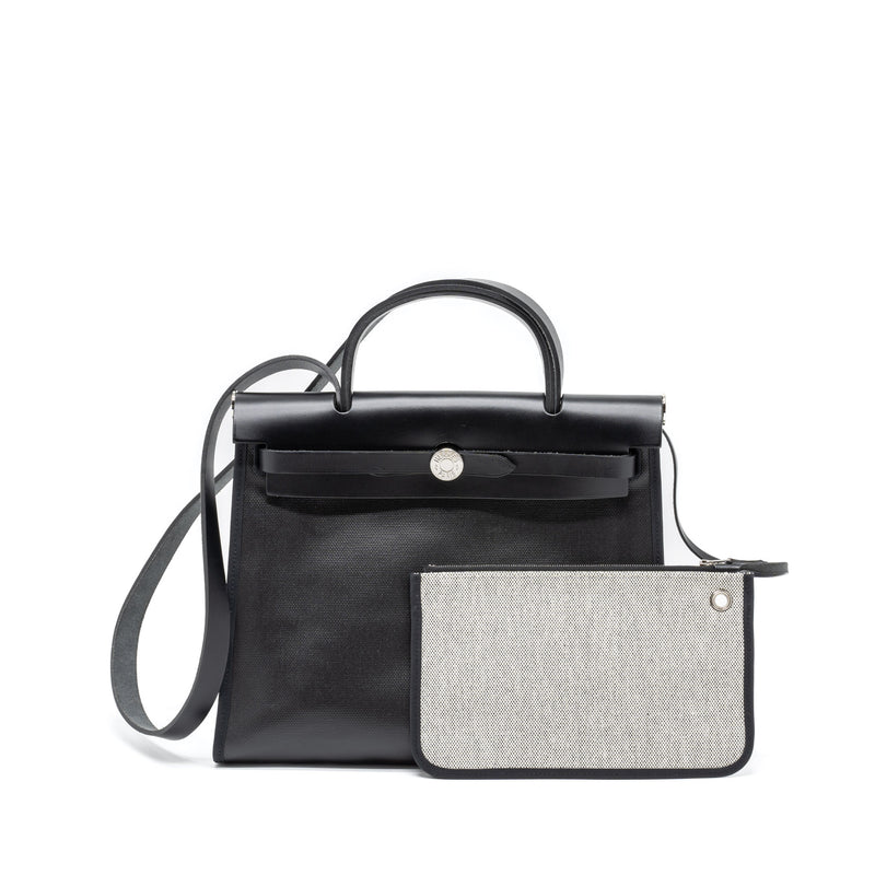 Hermes Herbag 31 Berline Canvas/Vache Hunter Black SHW Stamp C