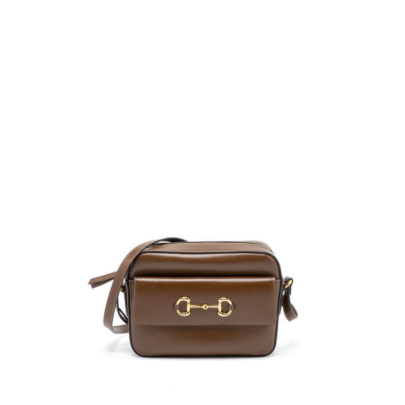 Gucci Horsebit Shoulder Bag Calfskin Brown GHW