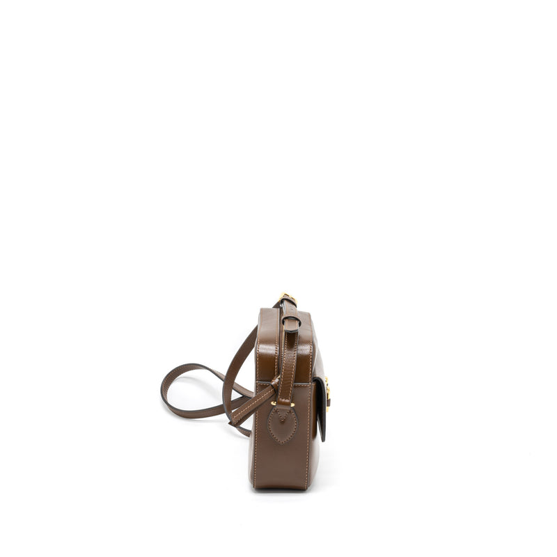 Gucci Horsebit Shoulder Bag Calfskin Brown GHW