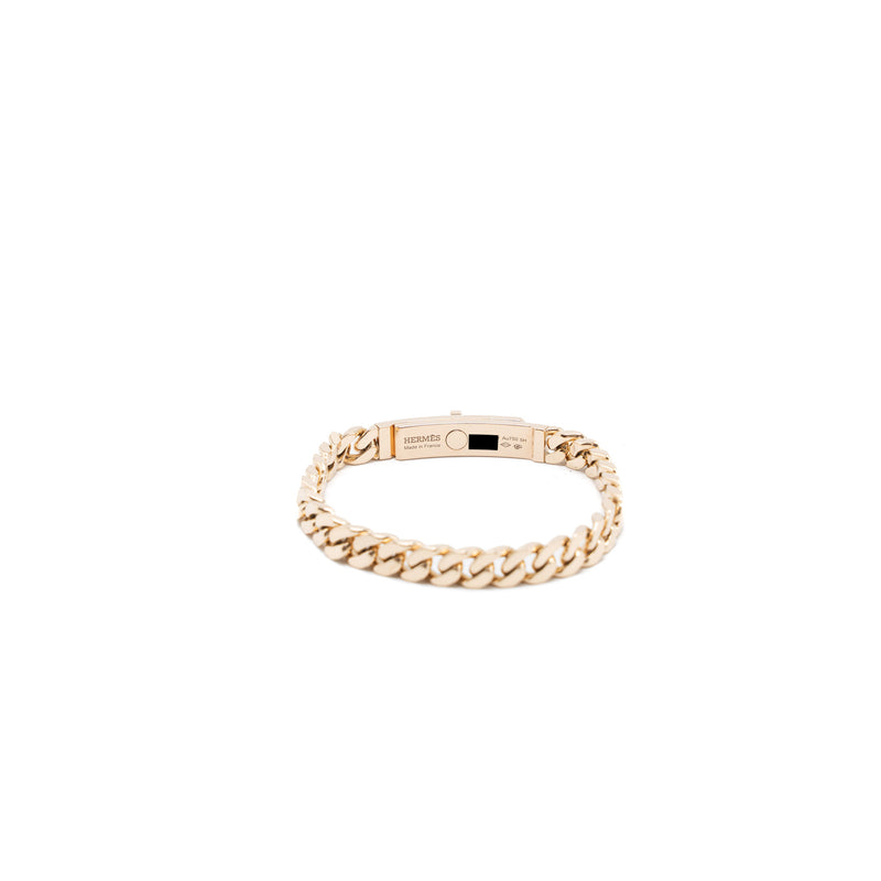 Hermes Size SH Kelly Gourmette Bracelet Rose Gold Diamonds