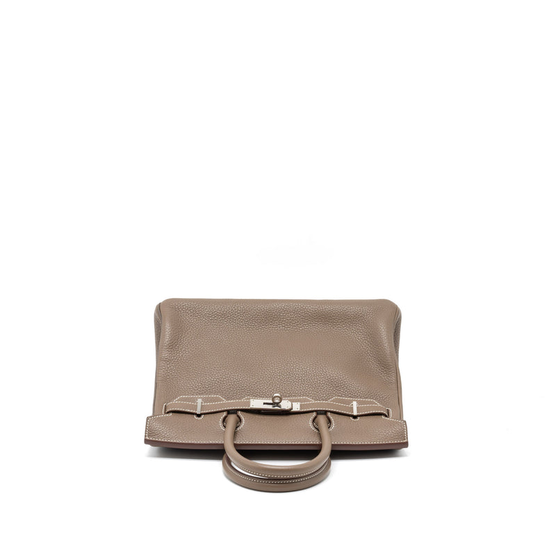 Hermes Birkin 30 Clemence Etoupe SHW Stamp Square R