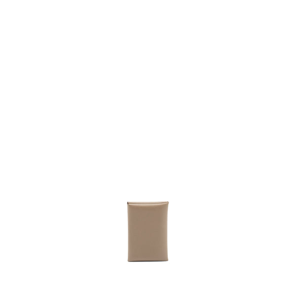 Hermes Calvi Card Holder Epsom Etoupe SHW Stamp Z
