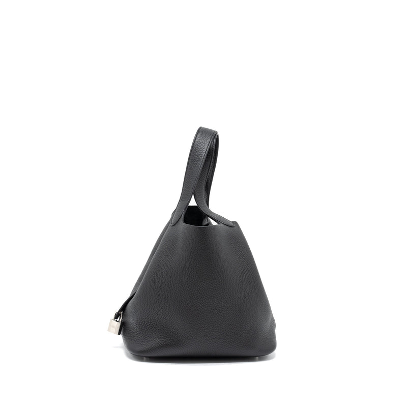 Hermes Picotin 22 Lock Bag Clemence Black SHW Stamp U