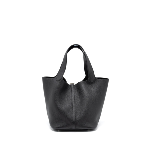 Hermes Picotin 22 Lock Bag Clemence Black SHW Stamp U