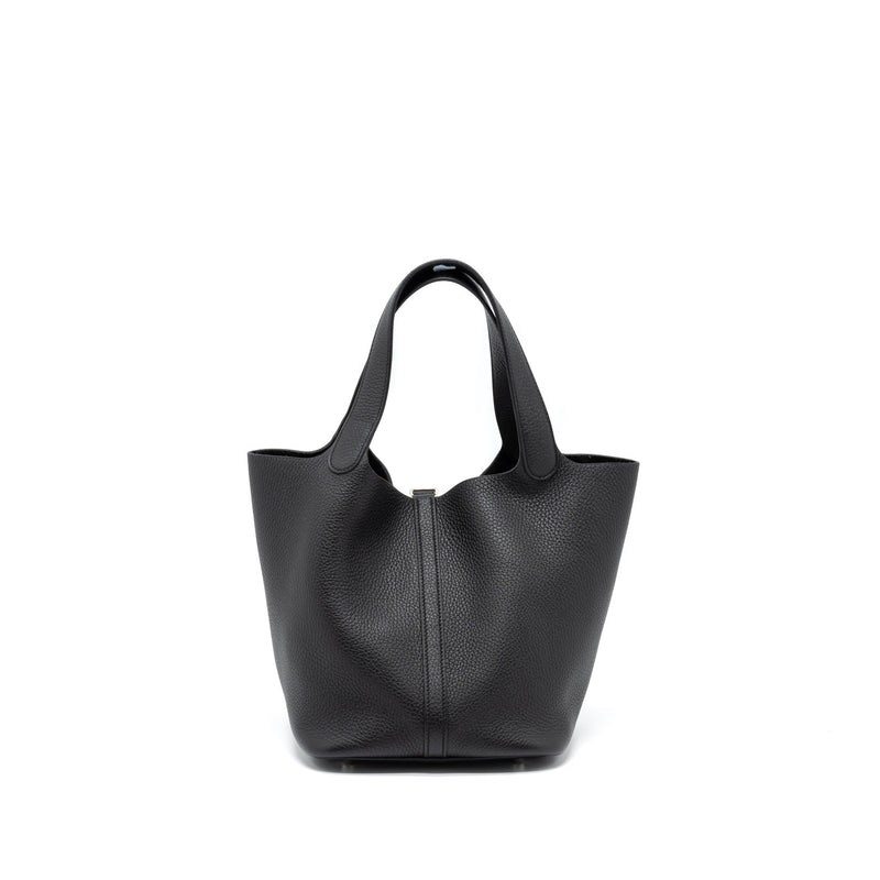Hermes Picotin 22 Lock Bag Clemence Black SHW Stamp U