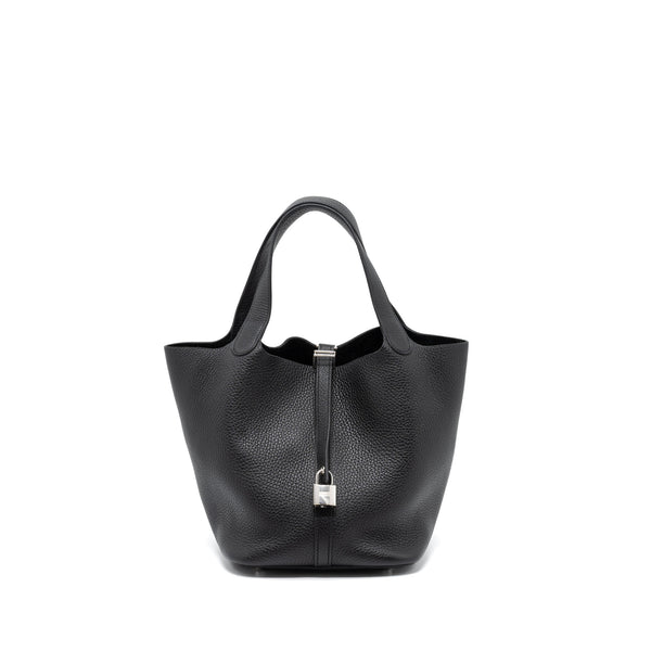 Hermes Picotin 22 Lock Bag Clemence Black SHW Stamp U
