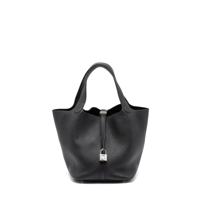 Hermes Picotin 22 Lock Bag Clemence Black SHW Stamp U