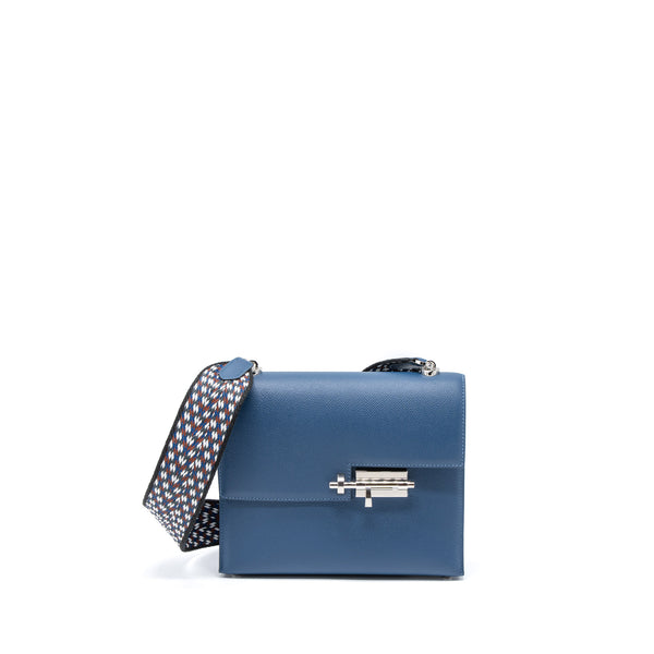 Hermes Sac Verrou 21 Epsom/Sangle Deep Blue Multicolour Strap SHW Stamp Y
