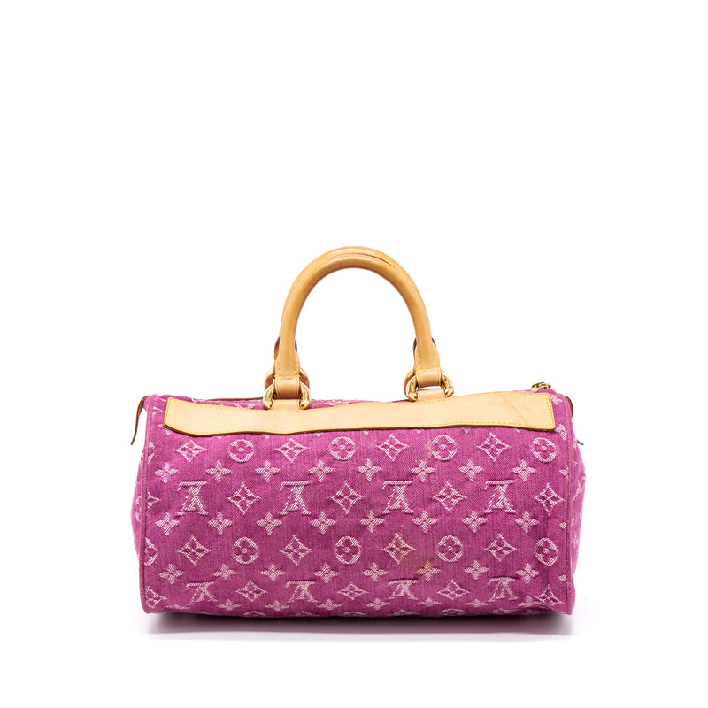 Pre-owned Louis Vuitton Pink Denim Neo Speedy Bag