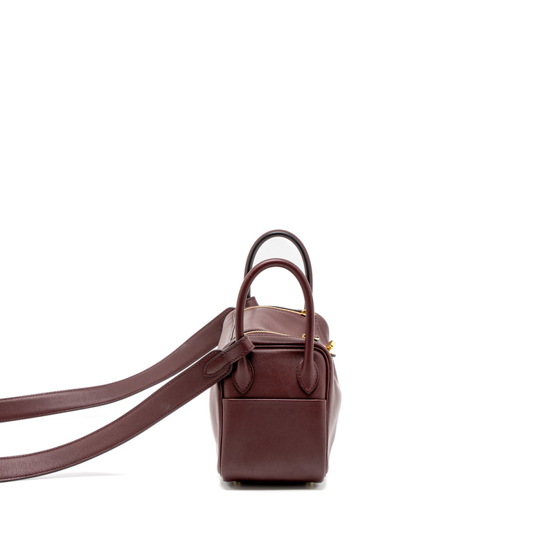 Hermes Mini Lindy Swift Bordeaux GHW Stamp C