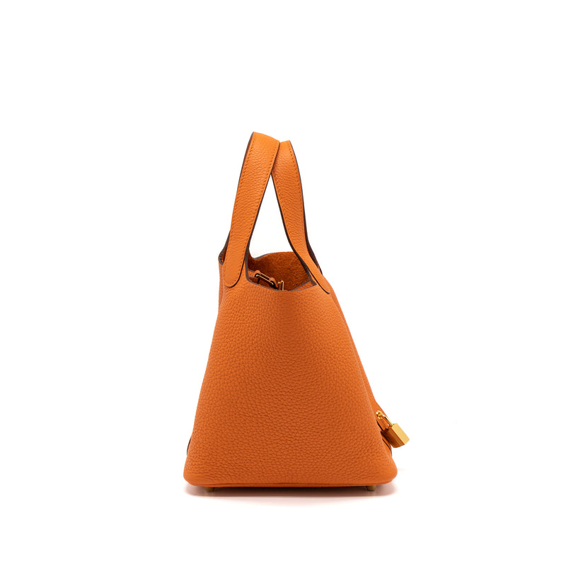 Hermès 2023 Clemence Picotin Lock 18 - Orange Handle Bags, Handbags -  HER560785