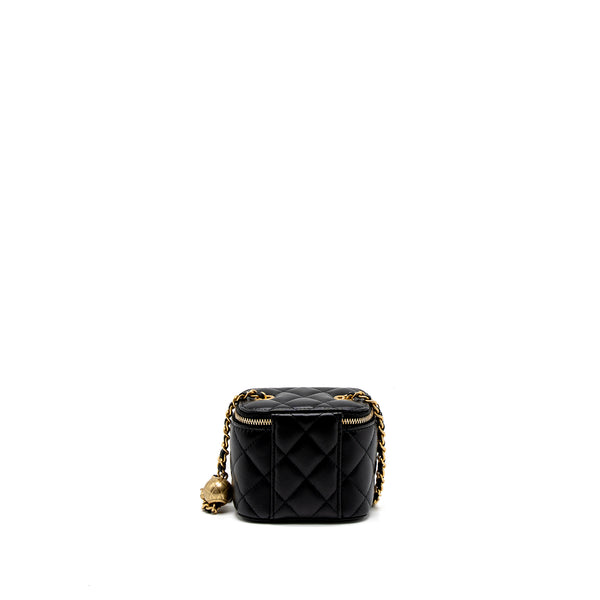 Chanel Pearl Crush Mini Vanity Case Lambskin Black GHW
