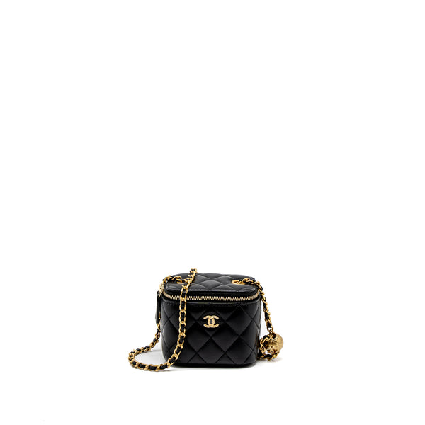 Chanel Pearl Crush Mini Vanity Case Lambskin Black GHW
