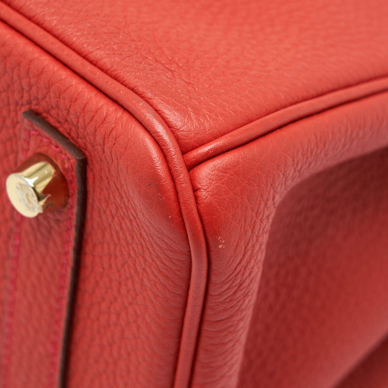 Hermes Birkin 30 Togo D5 Geranium GHW Stamp X