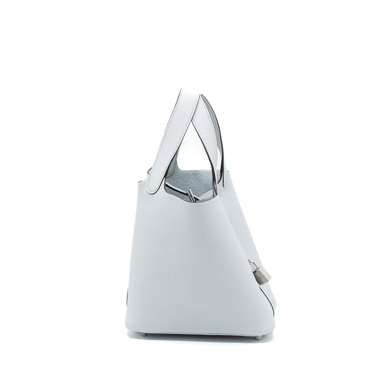 Hermes Picotin 18 Clemence Blue Pale SHW Stamp B