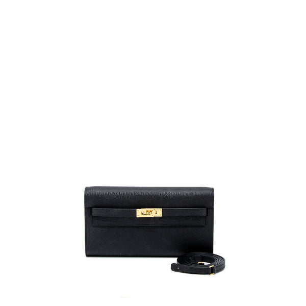 Hermes Classic Kelly to Go Epsom Black GHW Stamp U