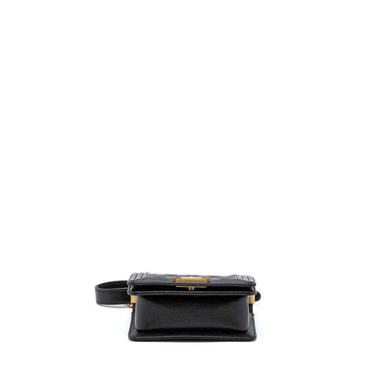Chanel Super Mini Boy Bag Caviar Black Brushed GHW (Microchip)