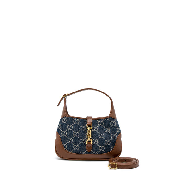 Gucci Mini 1961 Jackie Bag Denim Blue/Brown GHW