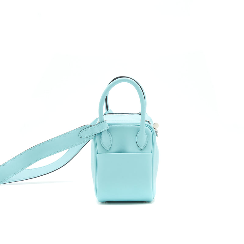 Hermes mini Lindy swift leather 3P Blue Atoll SHW Stamp Y