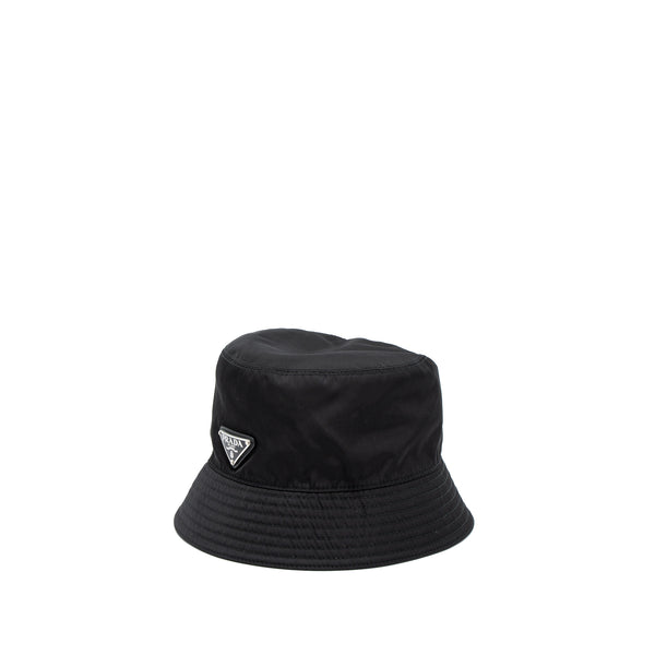 Prada Size S Re-Nylon Bucket Hat Black SHW