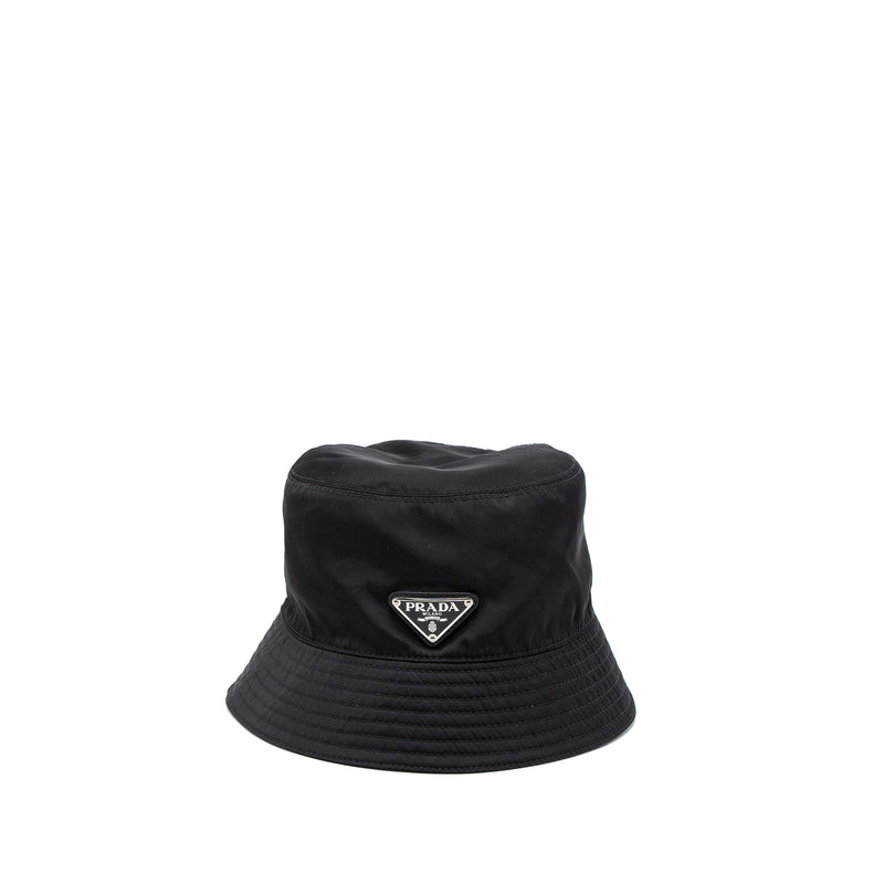 Prada Size S Re-Nylon Bucket Hat Black SHW