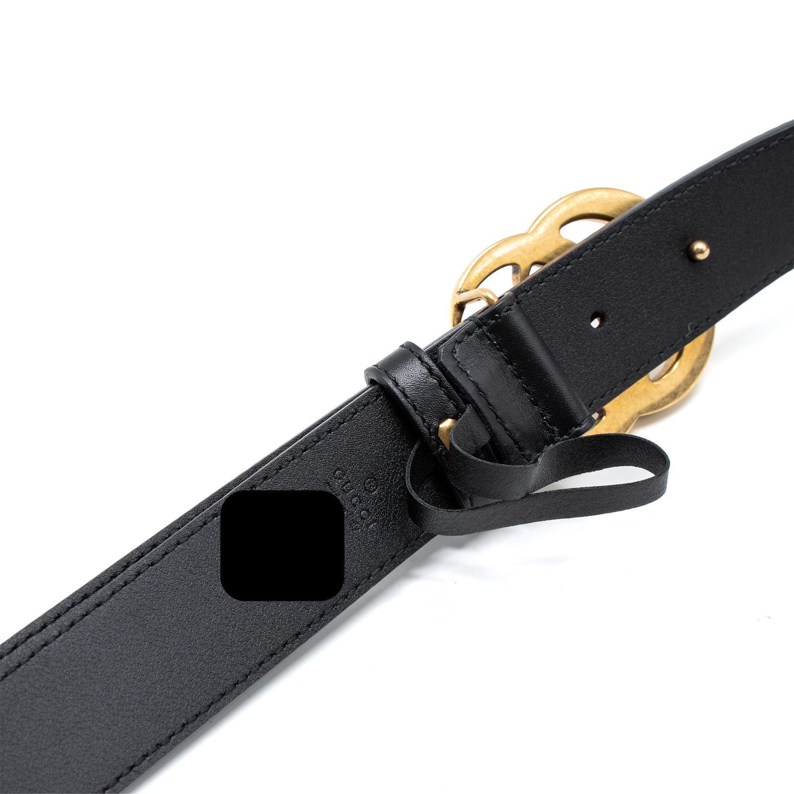 Gucci Size 85 GG Marmont Leather Belt Black GHW display picture 1