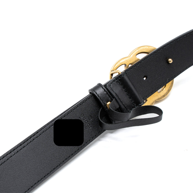 Gucci Size 85 GG Marmont Leather Belt Black GHW