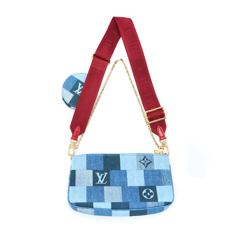 Louis Vuitton Denim Monogram Patchwork Bag Charm/Key Holder